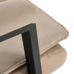Sedia da ufficio con ruote e braccioli imbottita ecopelle beige Yara