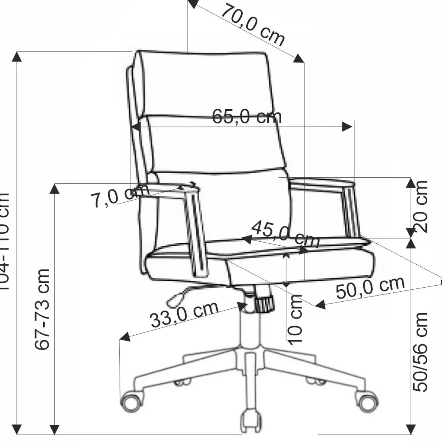 Sedia da ufficio con ruote e braccioli in tessuto beige Yara