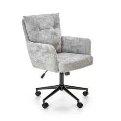 Sedia da ufficio con ruote in tessuto grigio chiaro Tadea