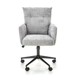 Sedia da ufficio con ruote in tessuto grigio chiaro Tadea