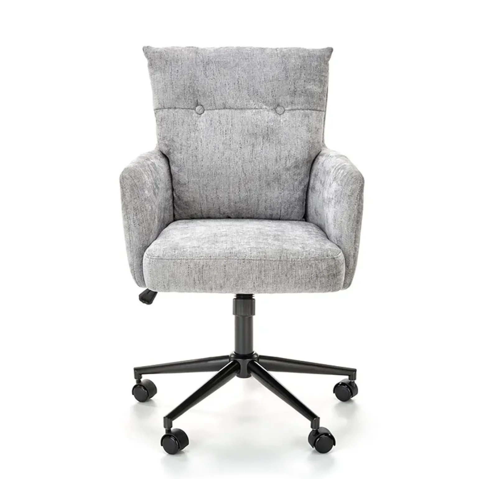 Sedia da ufficio con ruote in tessuto grigio chiaro Tadea