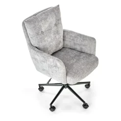 Sedia da ufficio con ruote in tessuto grigio chiaro Tadea