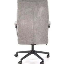 Sedia da ufficio con ruote e braccioli in tessuto grigio Yara