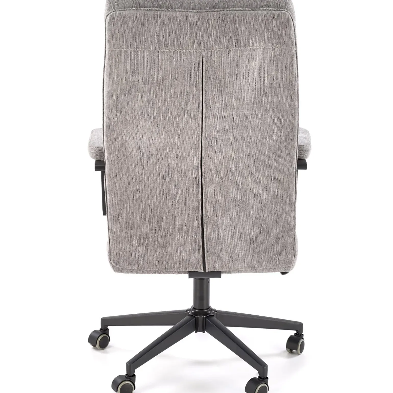 Sedia da ufficio con ruote e braccioli in tessuto grigio Yara