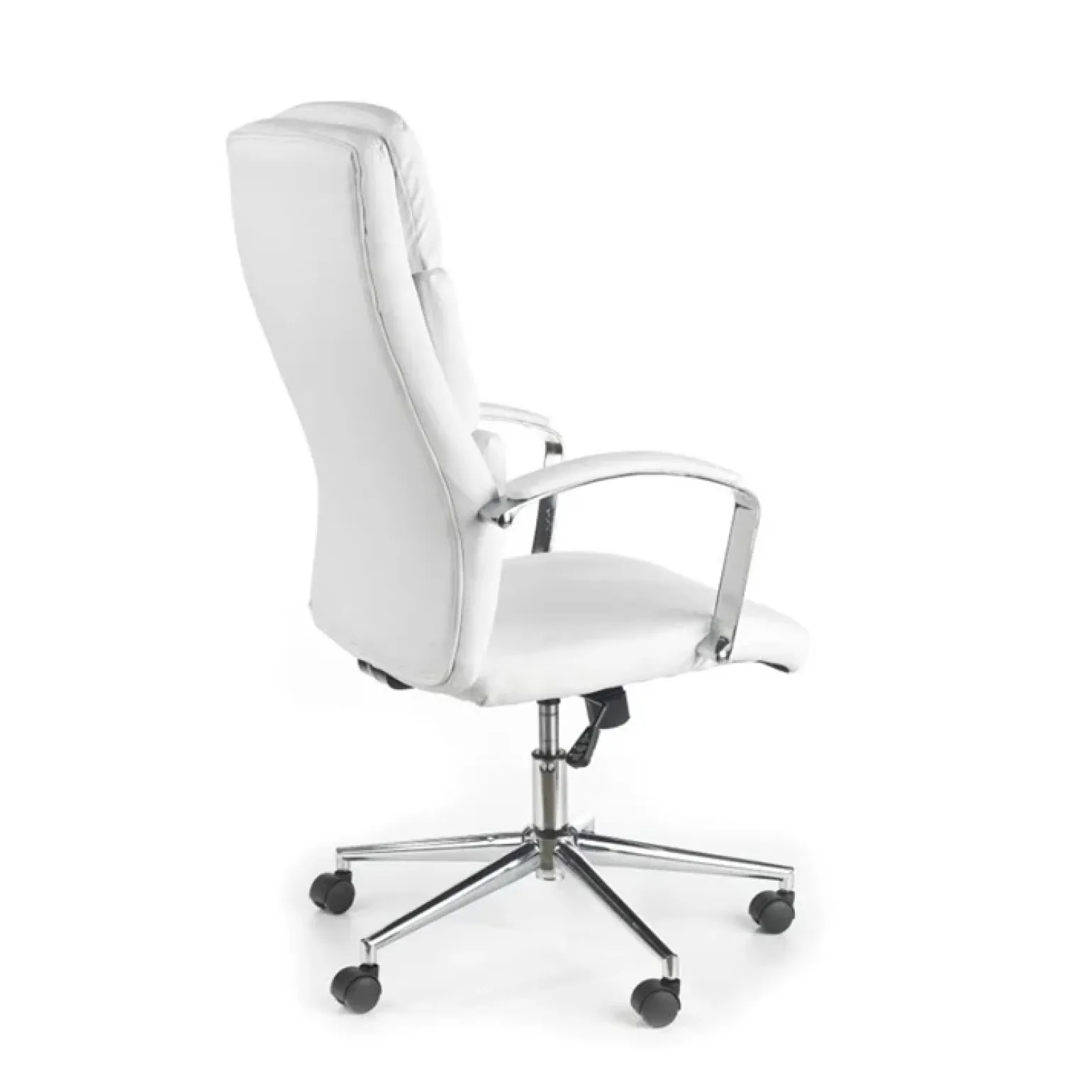 Sedia da ufficio design con ruote in ecopelle bianco Cascada