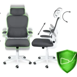Sedia da ufficio design moderno con ruote grigia Deskisy