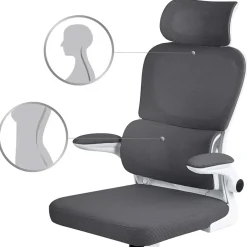 Sedia da ufficio design moderno con ruote grigia Deskisy
