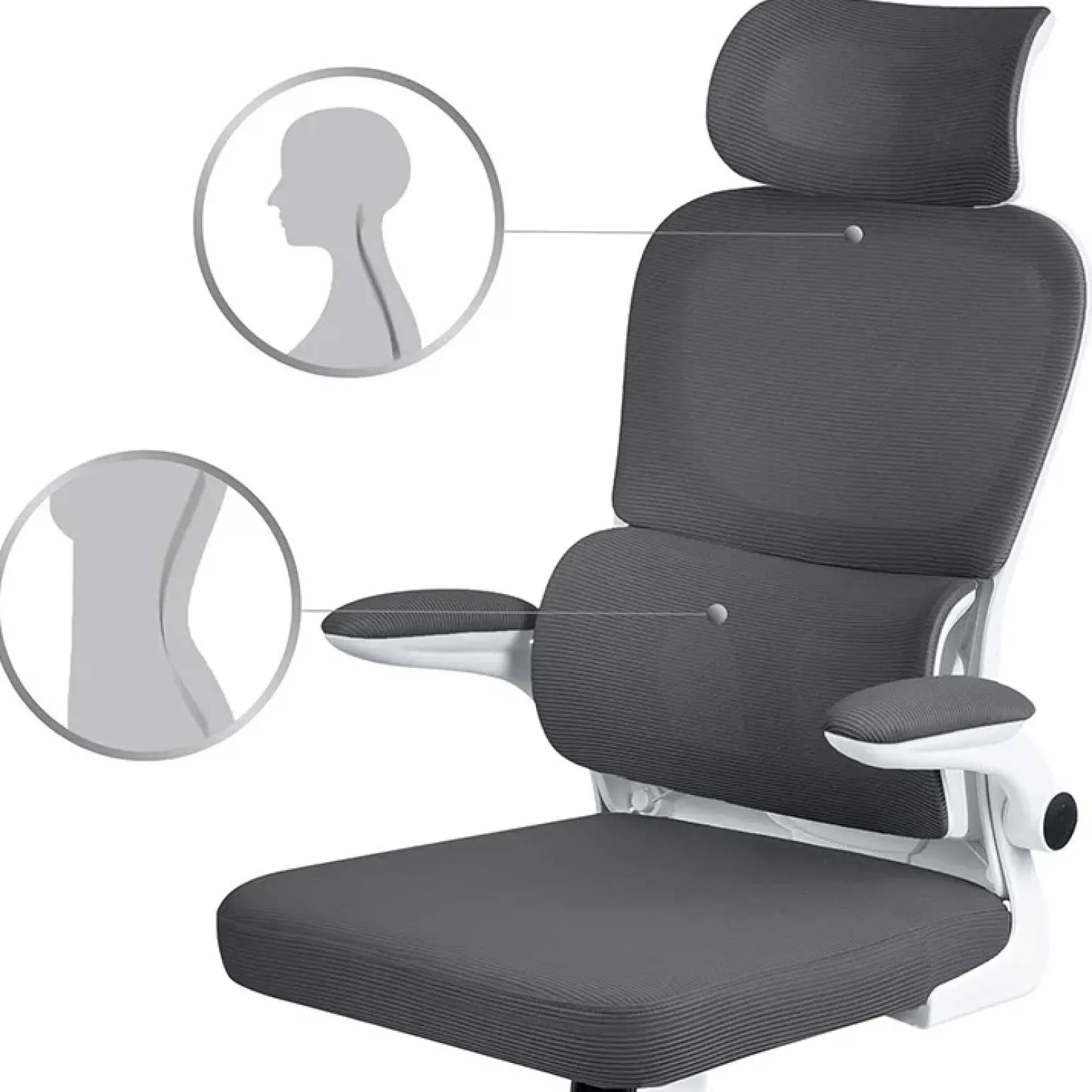 Sedia da ufficio design moderno con ruote grigia Deskisy