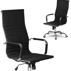Sedia da ufficio design moderno con ruote nera Ergoflex