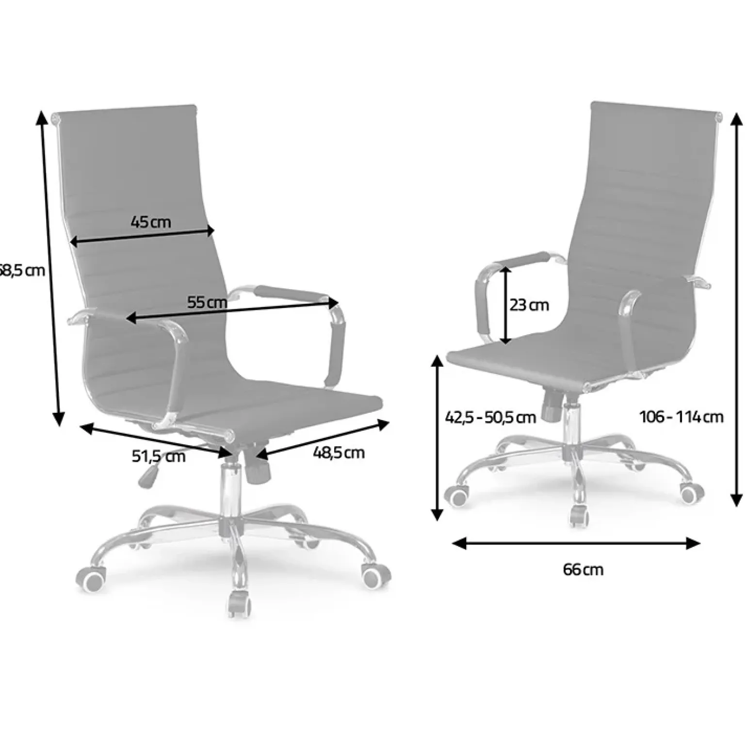 Sedia da ufficio design moderno con ruote nera Ergoflex