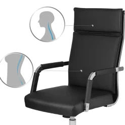Sedia da ufficio design moderno con ruote nera Workisy