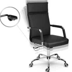 Sedia da ufficio design moderno con ruote nera Workisy