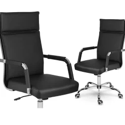 Sedia da ufficio design moderno con ruote nera Workisy