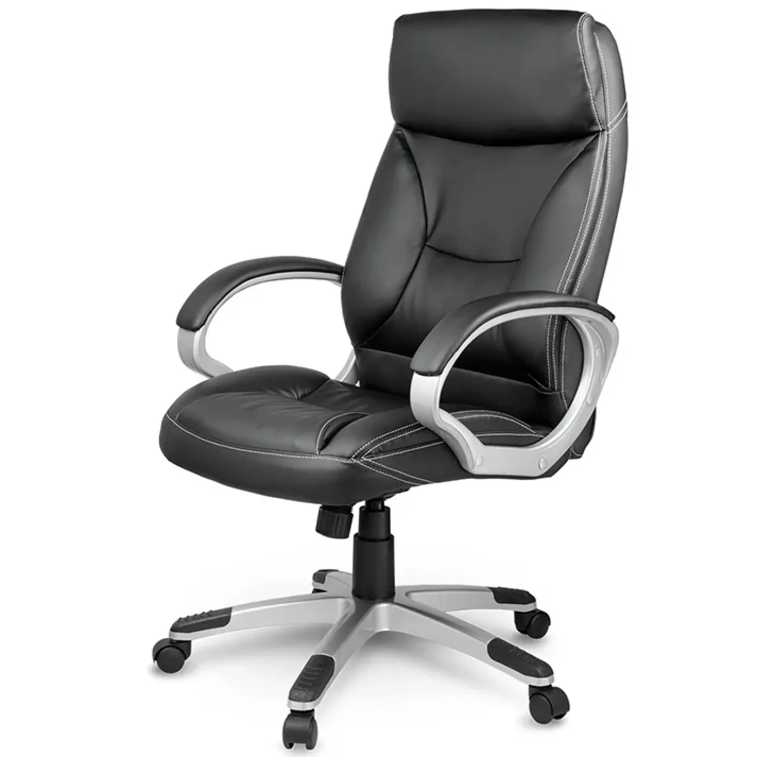 Sedia da ufficio ecopelle design moderno con ruote nero Workwell
