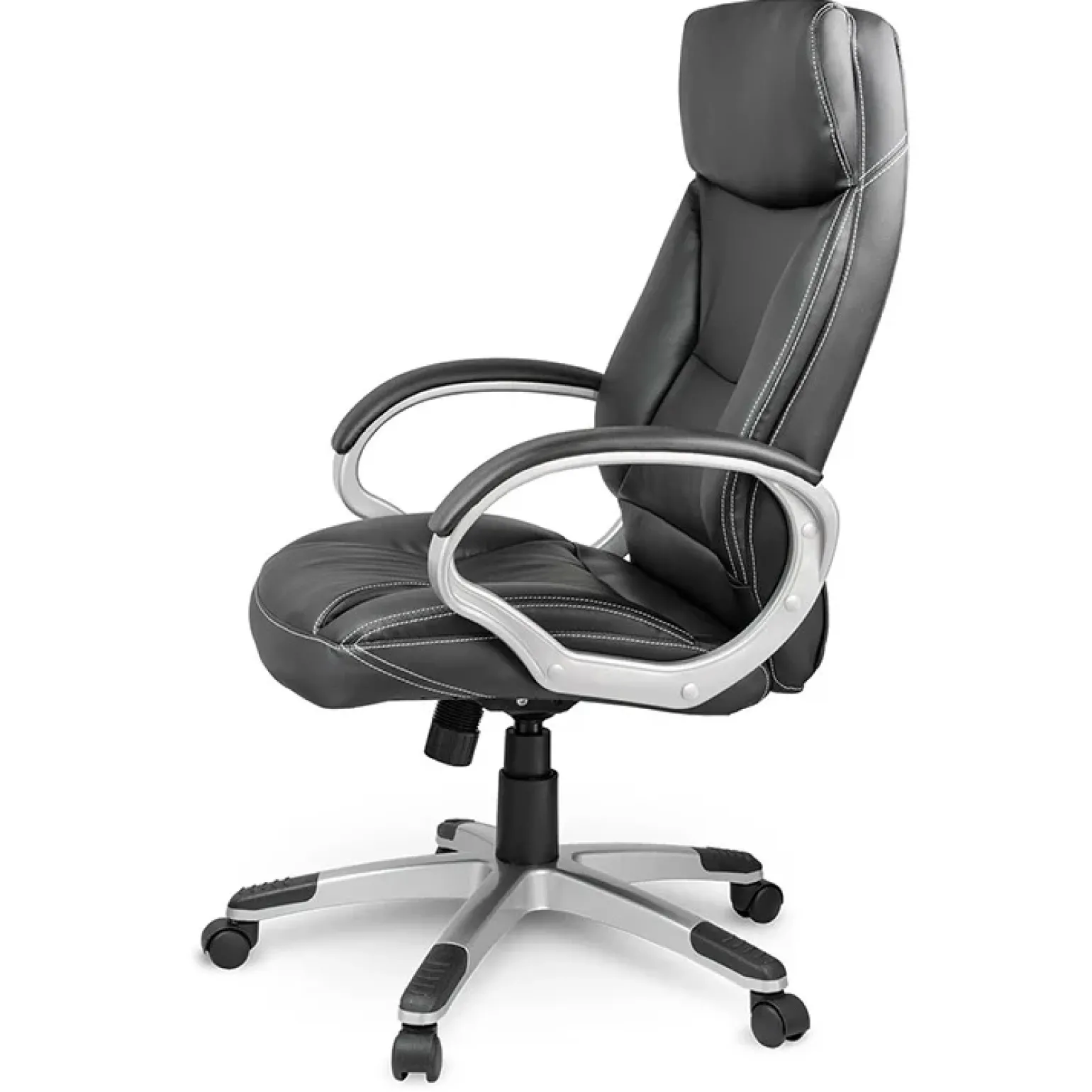 Sedia da ufficio ecopelle design moderno con ruote nero Workwell