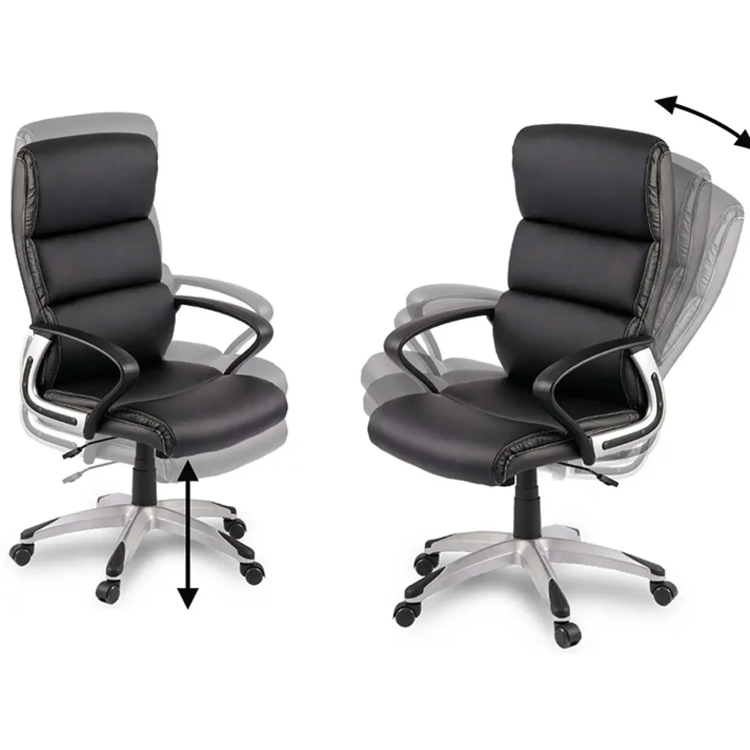 Sedia da ufficio ecopelle design moderno con ruote nero Executive