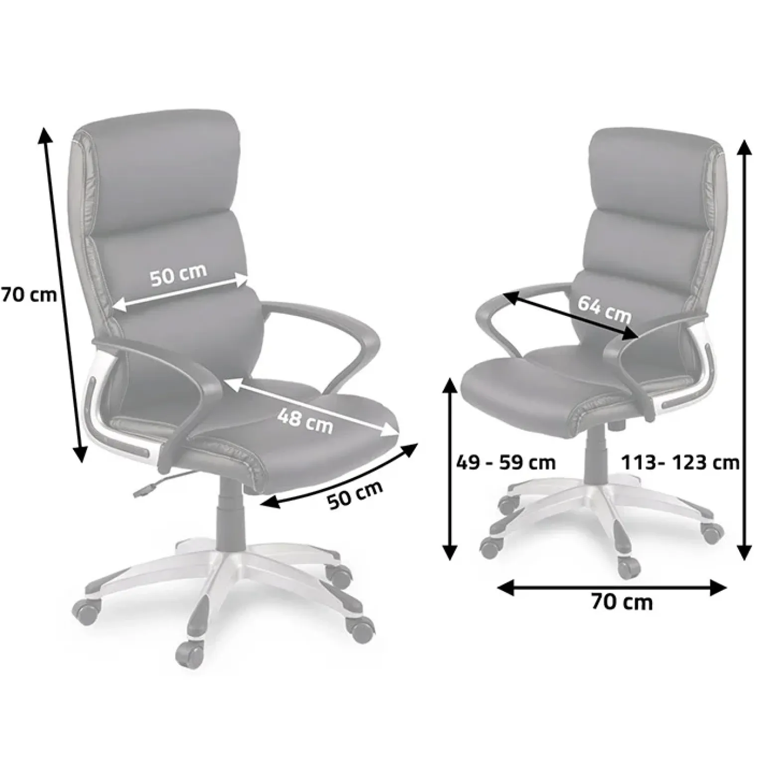 Sedia da ufficio ecopelle design moderno con ruote nero Executive