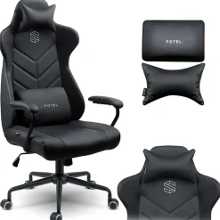 Sedia da ufficio ecopelle design moderno con ruote nero Ergosupport