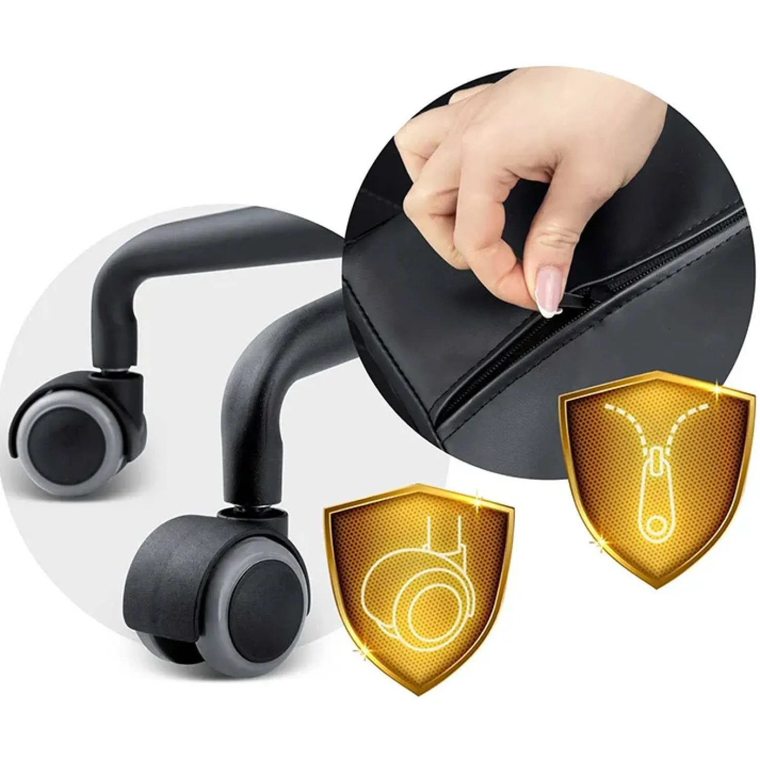 Sedia da ufficio ecopelle design moderno con ruote nero Ergosupport