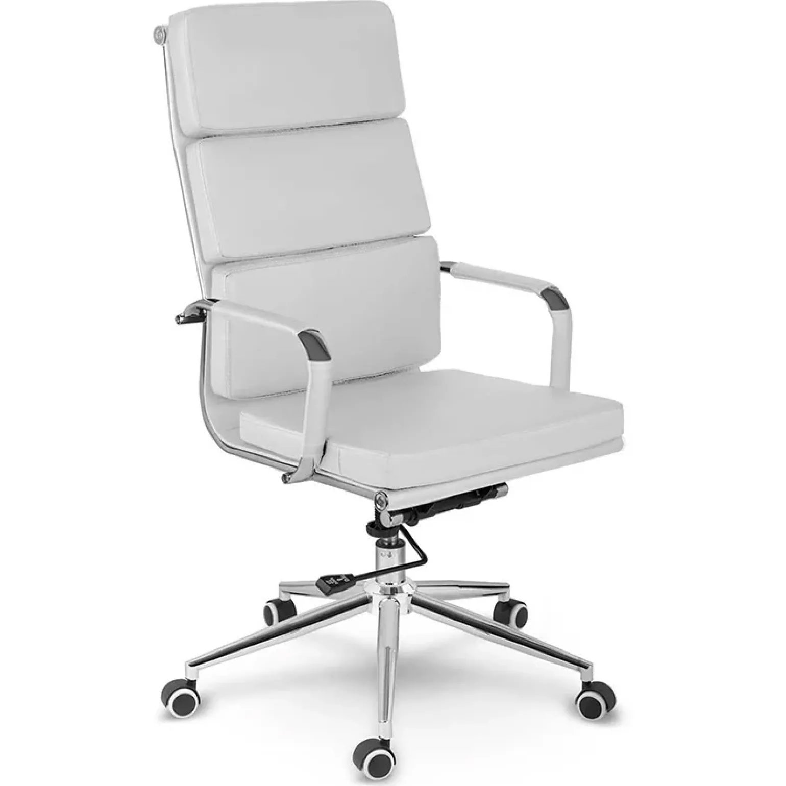 Sedia da ufficio ecopelle design moderno con ruote bianca Officepro