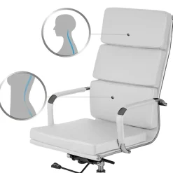 Sedia da ufficio ecopelle design moderno con ruote bianca Officepro