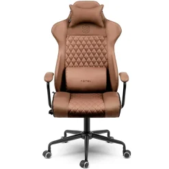 Sedia da ufficio ecopelle design moderno con ruote marrone Relaxpro