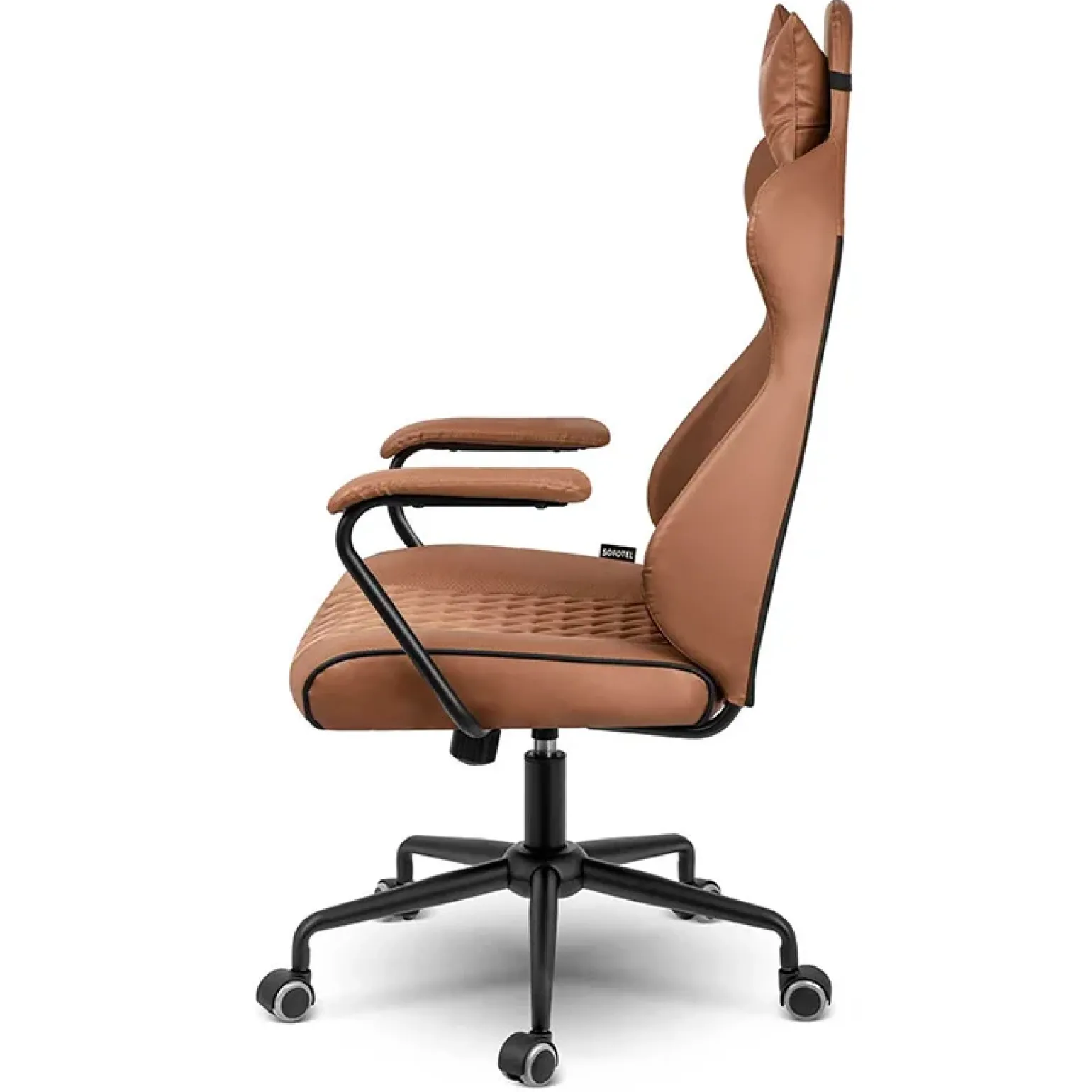 Sedia da ufficio ecopelle design moderno con ruote marrone Relaxpro