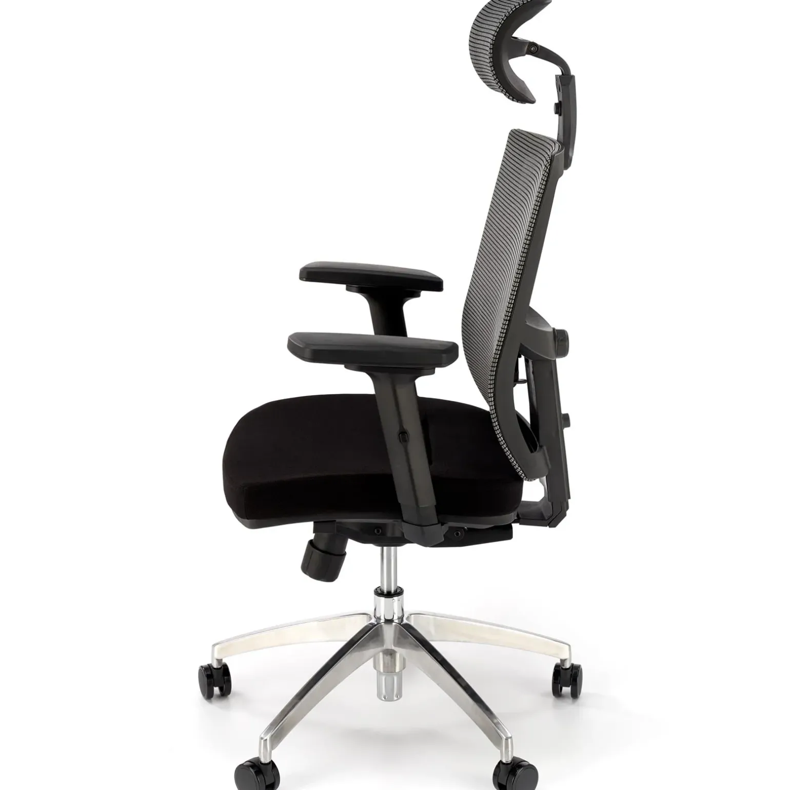 Sedia da ufficio ergonomica con ruote e braccioli regolabili tessuto grigio nero Speed
