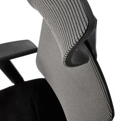 Sedia da ufficio ergonomica con ruote e braccioli regolabili tessuto grigio nero Speed