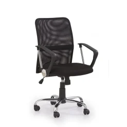 Sedia da ufficio girevole in tessuto nero Shelly