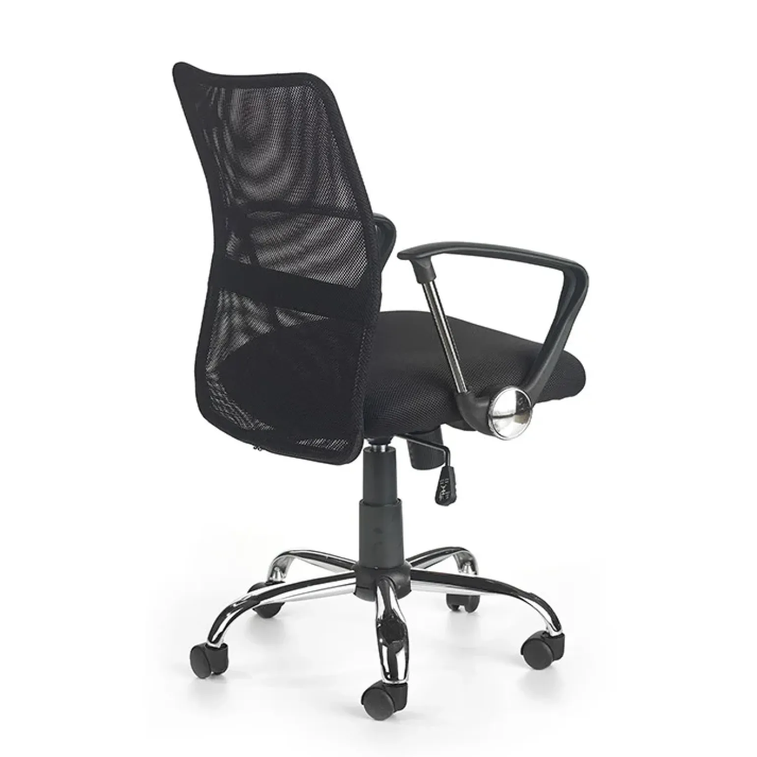 Sedia da ufficio girevole in tessuto nero Shelly