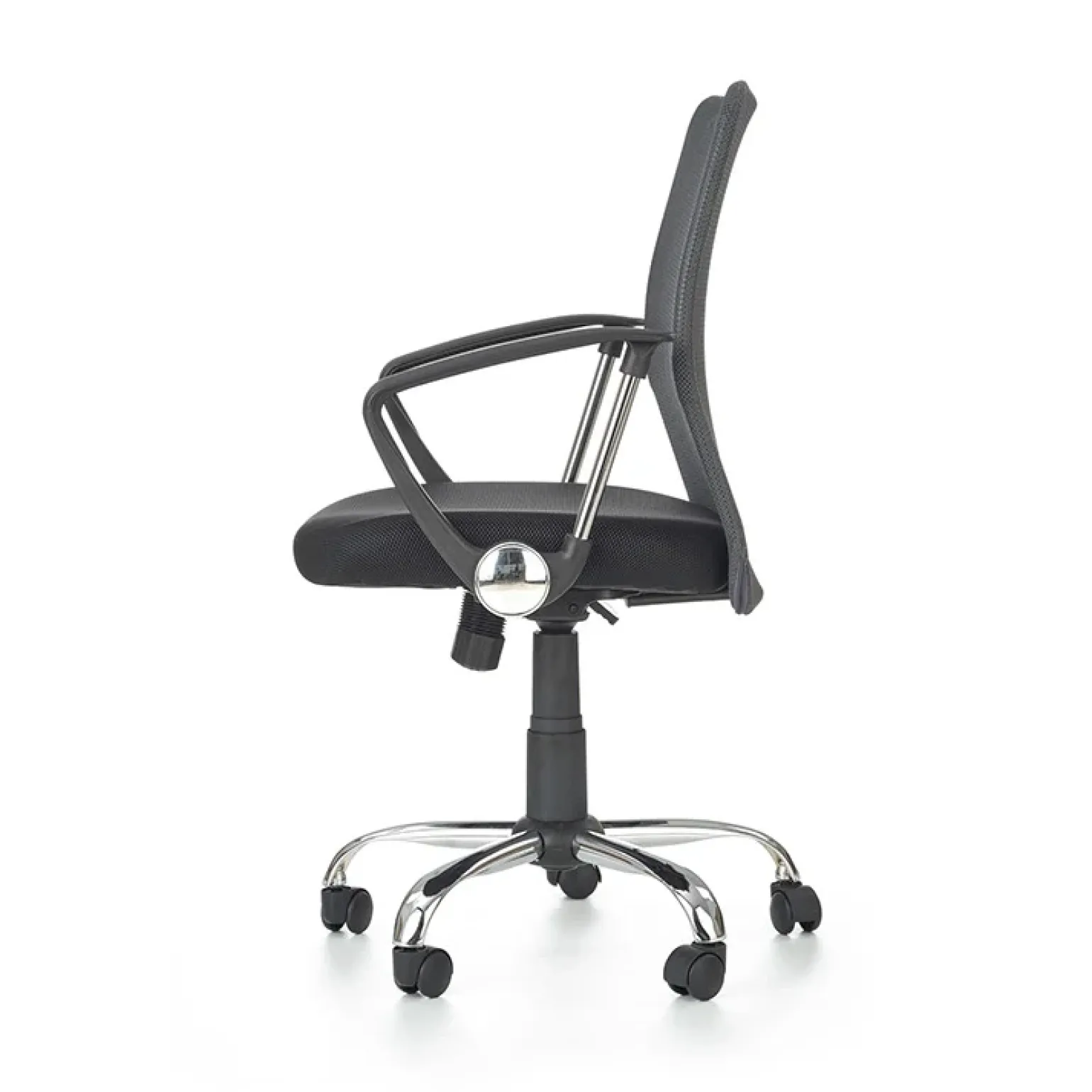 Sedia da ufficio girevole in tessuto nero grigio Shelly