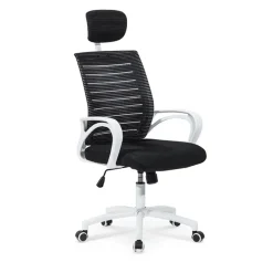 Sedia da ufficio in tessuto con ruote nero bianco Jumper