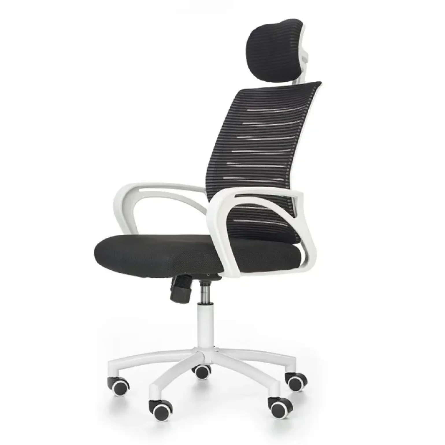 Sedia da ufficio in tessuto con ruote nero bianco Jumper