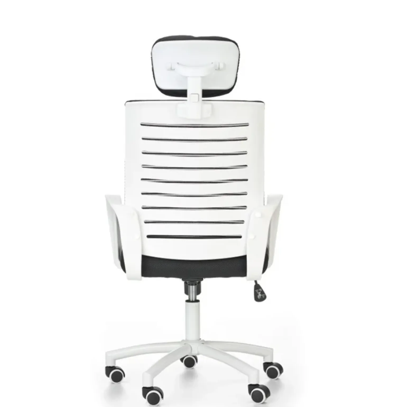 Sedia da ufficio in tessuto con ruote nero bianco Jumper