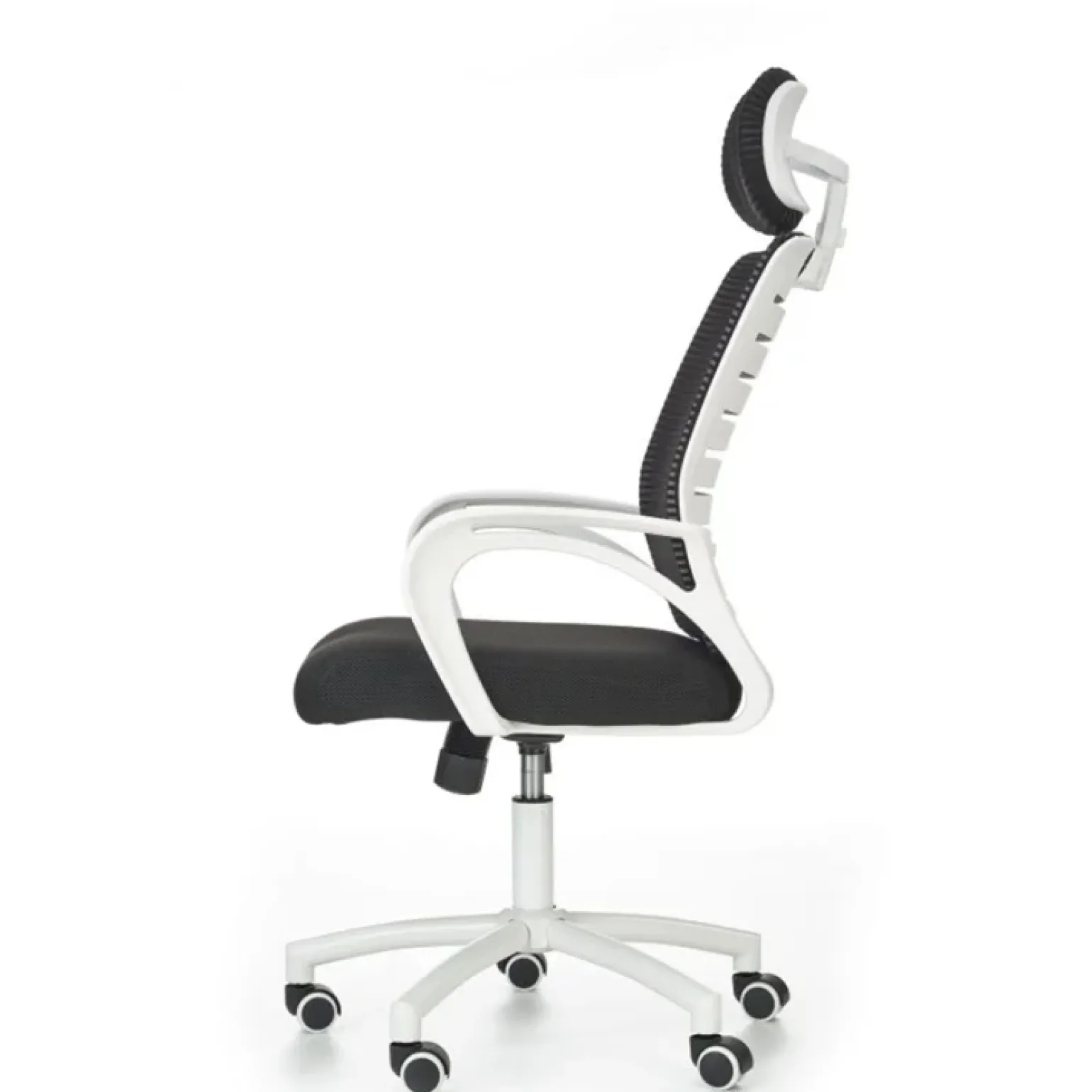 Sedia da ufficio in tessuto con ruote nero bianco Jumper