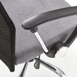 Sedia da ufficio regolabile in tessuto nero grigio Tweedy