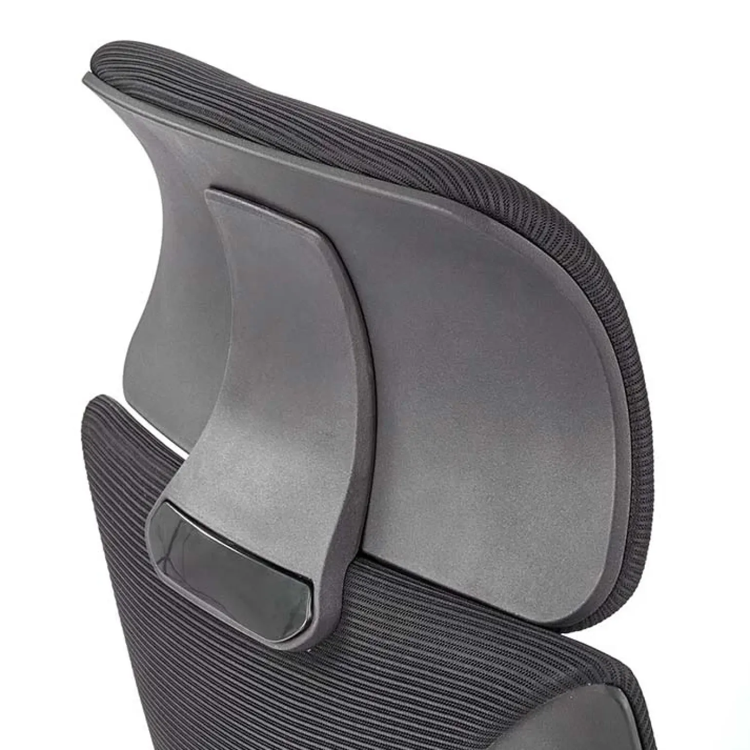 Sedia da ufficio regolabile con ruote in tessuto nero Clay
