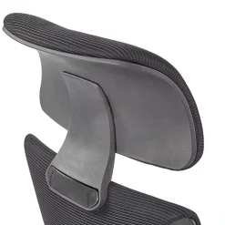 Sedia da ufficio regolabile con ruote in tessuto nero Clay