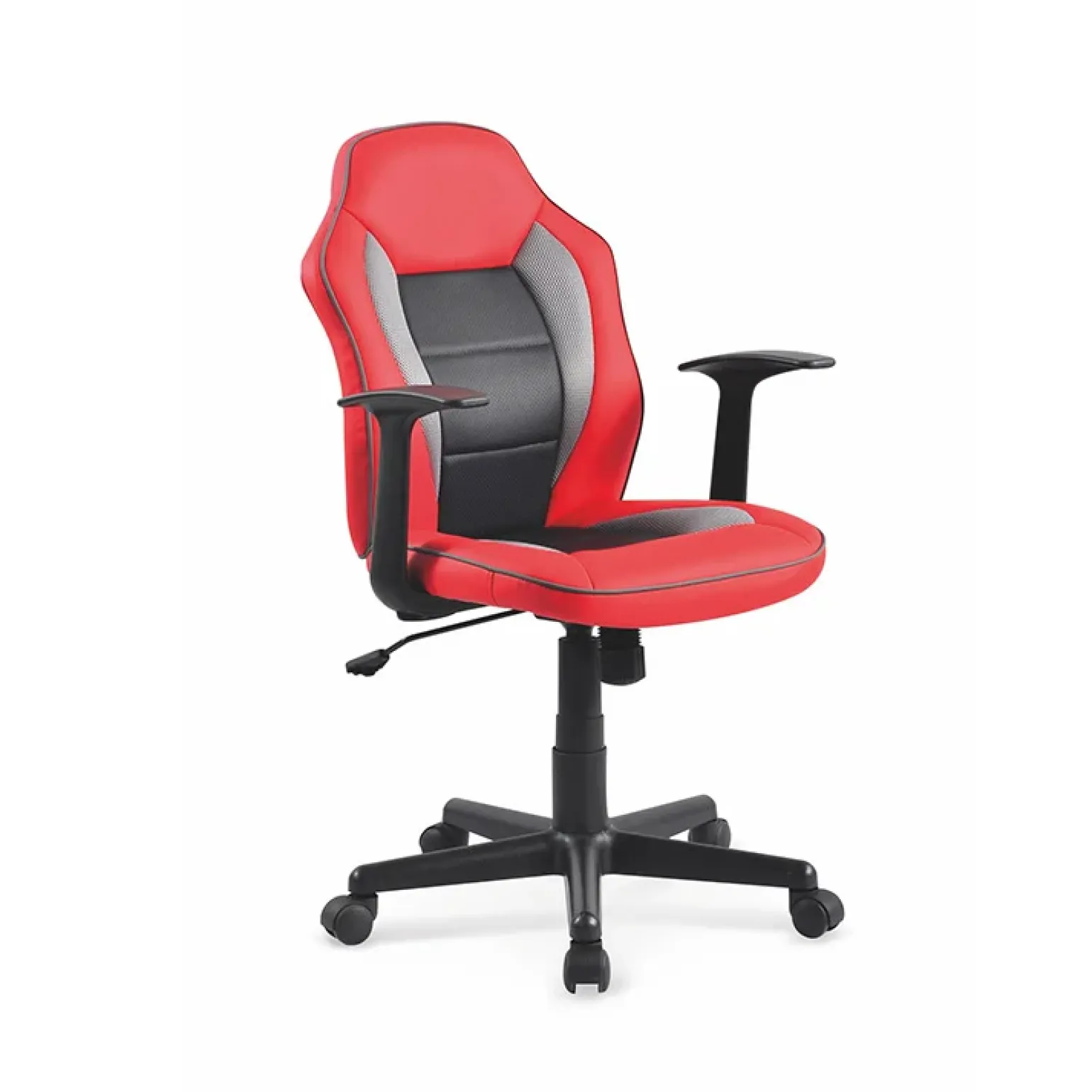 Sedia gaming con ruote in ecopelle rosso nero grigio Paco