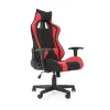 Sedia gaming con ruote regolabile in tessuto rosso nero Vicario