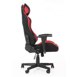 Sedia gaming con ruote regolabile in tessuto rosso nero Vicario