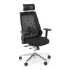 Sedia gaming con ruote regolabile in tessuto nero Riccardi