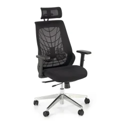 Sedia gaming con ruote regolabile in tessuto nero Riccardi