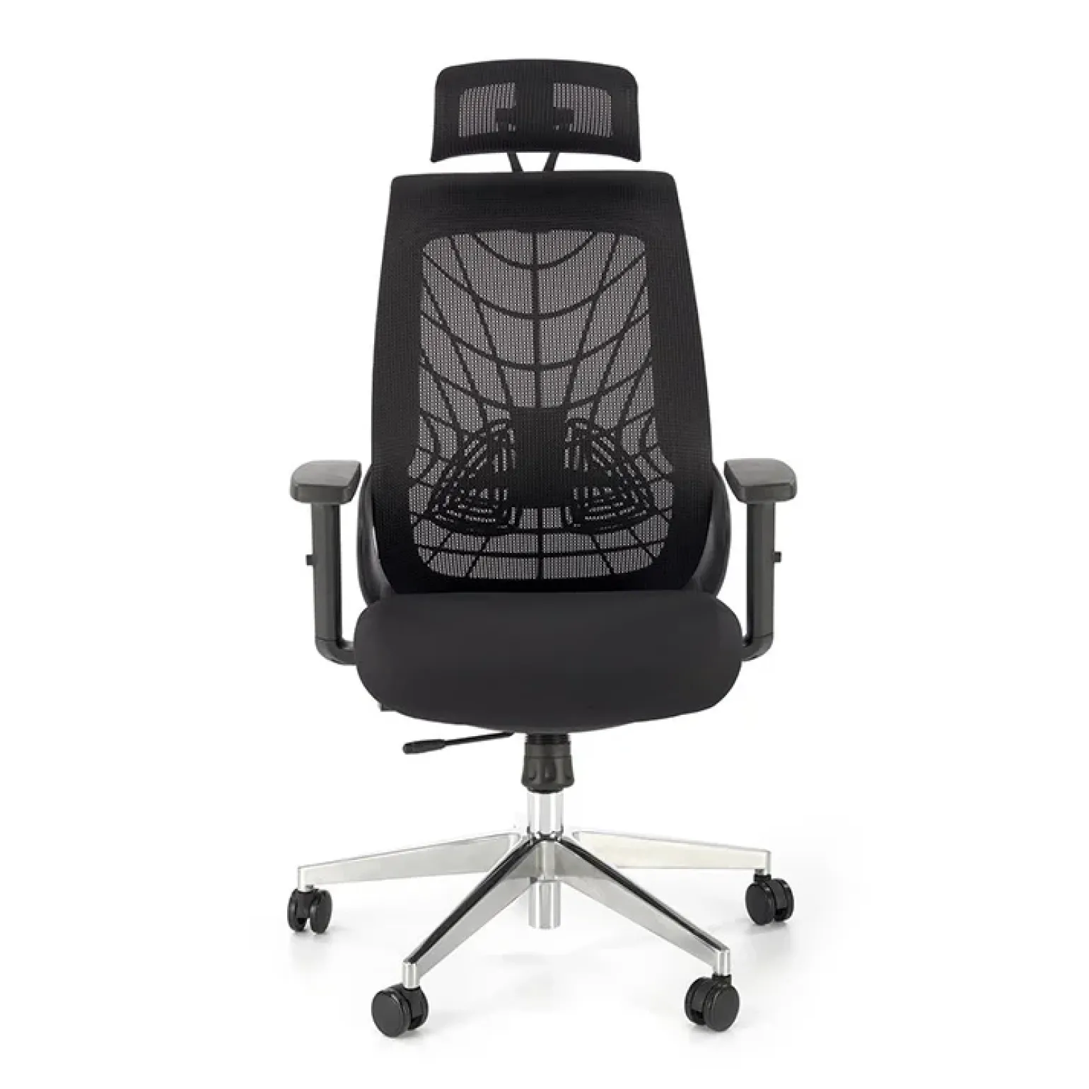 Sedia gaming con ruote regolabile in tessuto nero Riccardi