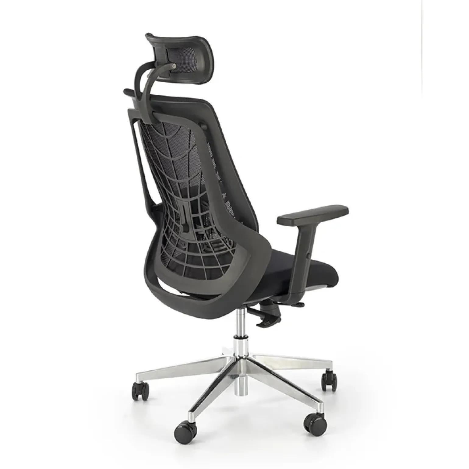 Sedia gaming con ruote regolabile in tessuto nero Riccardi