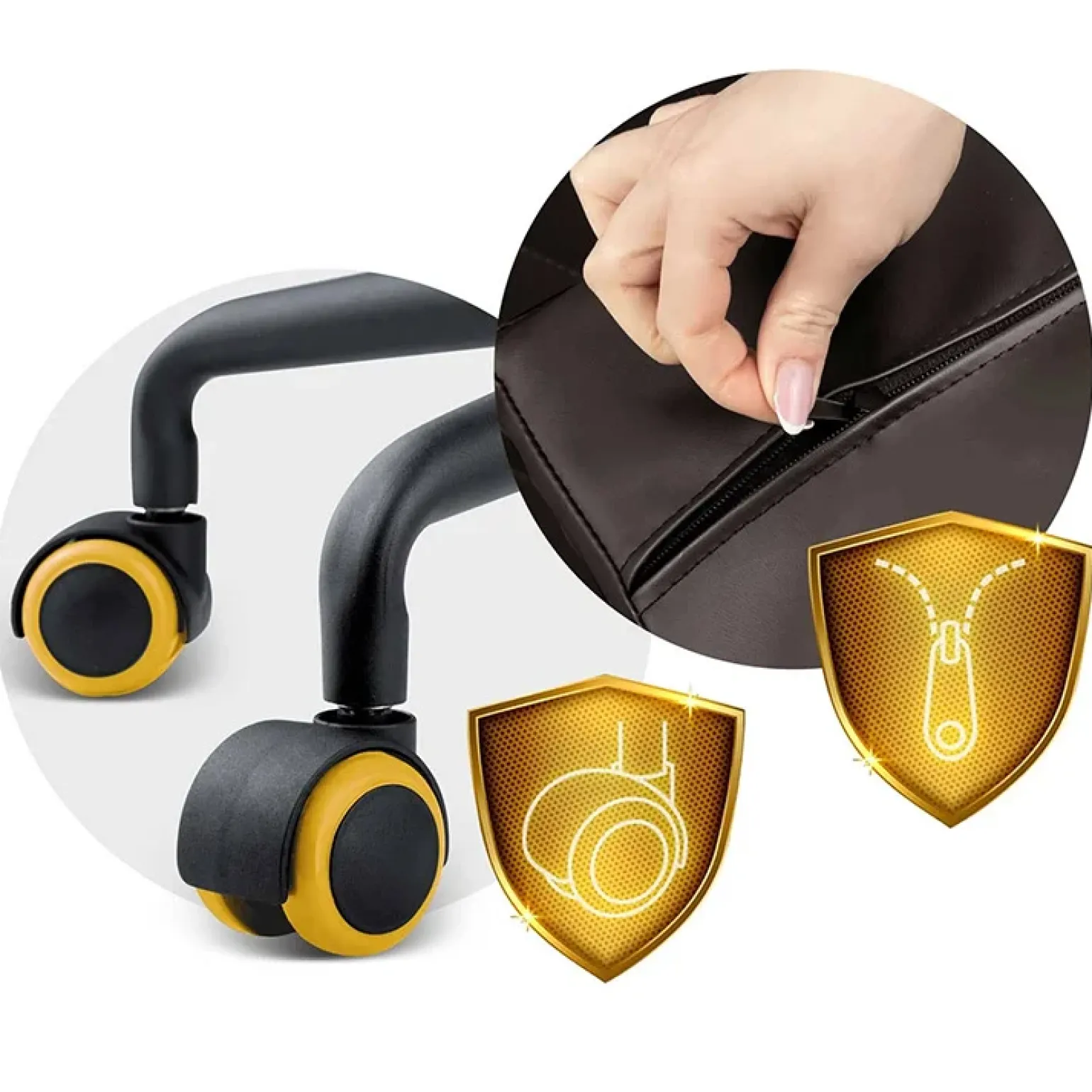 Sedia gaming regolabile con ruote in ecopelle nera giallo Game