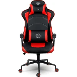Sedia gaming regolabile con ruote in ecopelle nera rosso Game
