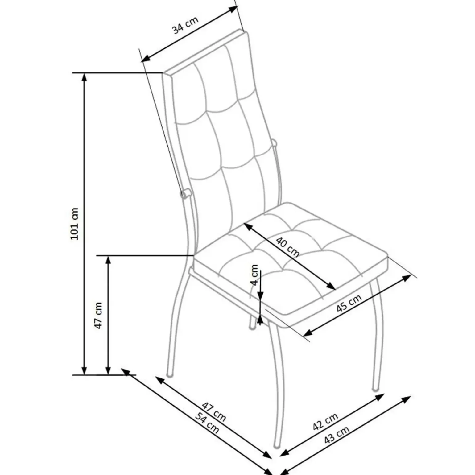 Sedia imbottita da pranzo in ecopelle grigia Sveva Gihome®