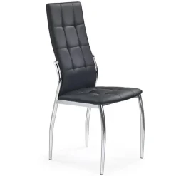Sedia imbottita da pranzo in ecopelle nera Sveva Gihome®